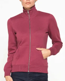 CARRERA - FELPA BORDEAUX FULL ZIP COLLO ALTO IN TESSUTO FELPATO