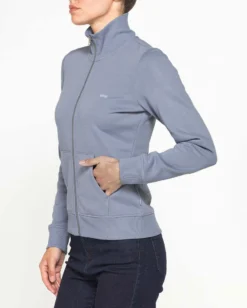 CARRERA - FELPA CELESTE FULL ZIP COLLO ALTO IN TESSUTO FELPATO