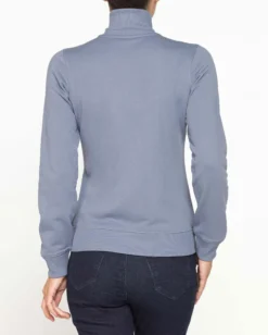 CARRERA - FELPA CELESTE FULL ZIP COLLO ALTO IN TESSUTO FELPATO