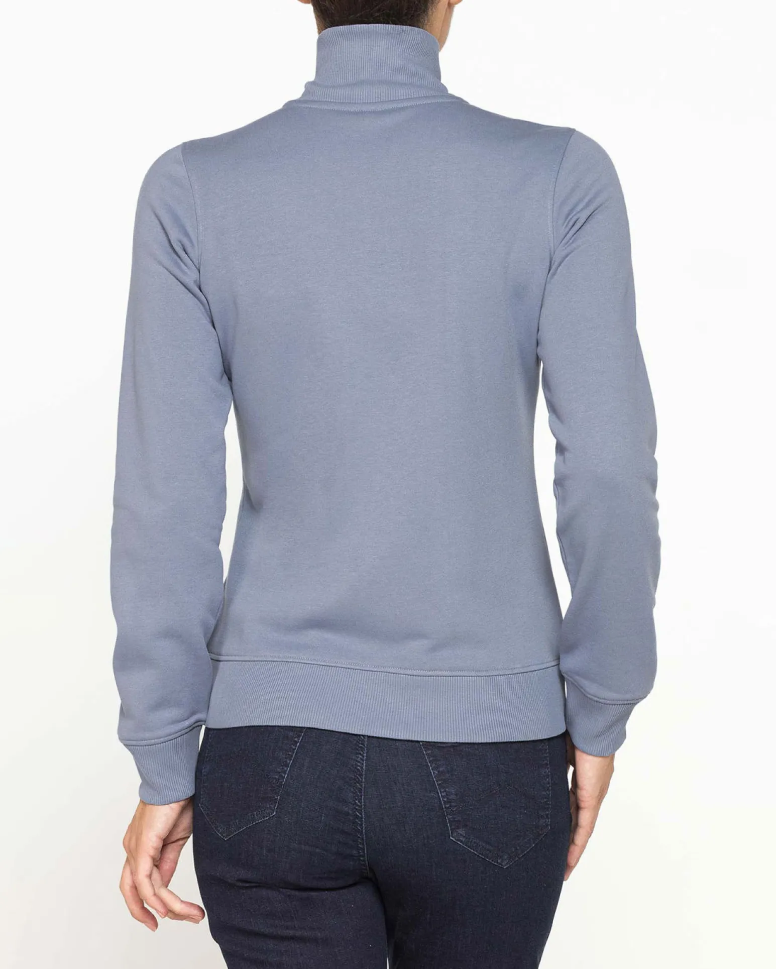 CARRERA - FELPA CELESTE FULL ZIP COLLO ALTO IN TESSUTO FELPATO
