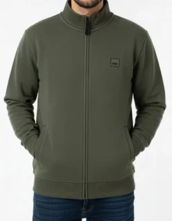 CARRERA - FELPA FULL ZIP VERDE MILITARE DA UOMO
