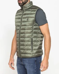 CARRERA - Gilet 100 grammi in tessuto ripstop verde oliva da uomo