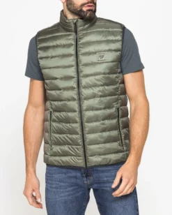 CARRERA - Gilet 100 grammi in tessuto ripstop verde oliva da uomo