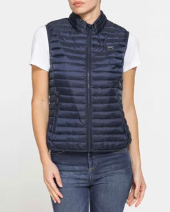CARRERA - Gilet 100 grammi ultralight in tessuto ripstop blu da donna
