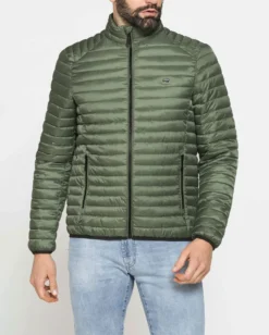 CARRERA - Giubbino coreano 100 grammi in tessuto ripstop verde oliva da uomo