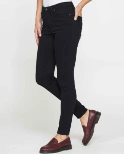 CARRERA - LEGG-JEANS NERO DONNA 5 tasche con zip