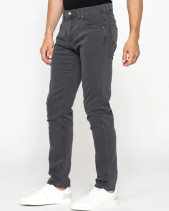CARRERA - PANTALONE ANTRACITE DA UOMO IN BULL DENIM SLIM FIT CON TINUTRA OLD