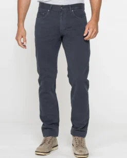 CARRERA - PANTALONE ANTRACITE 5 TASCHE  SMERIGLIATO IN PESANTE GABARDINA DI COTONE