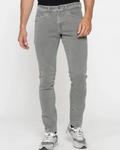 CARRERA - PANTALONE GRIGIO CHIARO DA UOMO IN BULL DENIM SLIM FIT CON TINUTRA OLD