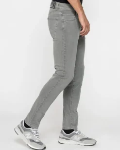 CARRERA - PANTALONE GRIGIO CHIARO DA UOMO IN BULL DENIM SLIM FIT CON TINUTRA OLD
