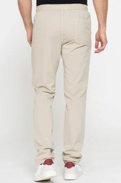 CARRERA - PANTALONE JOGGER BEIGE DA UOMO CON TASCA AMERICA ELASTICIZZATO