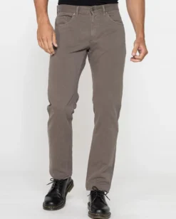 CARRERA - PANTALONE NOCCIOLA 5 TASCHE  SMERIGLIATO IN PESANTE GABARDINA DI COTONE