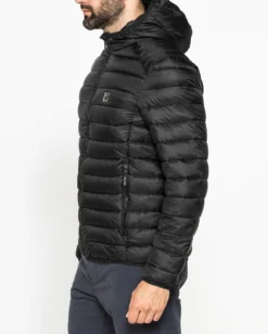 CARRERA - PIUMINO UOMO NERO ULTRALEGGERO IN RIPSTOP CON CAPPUCCIO