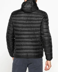 CARRERA - PIUMINO UOMO NERO ULTRALEGGERO IN RIPSTOP CON CAPPUCCIO