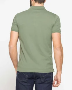 CARRERA - Polo manica corta in piquet di cotone organico verde militare