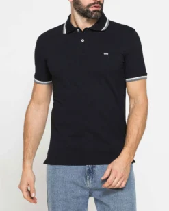 CARRERA - Polo manica corta in piquet nera
