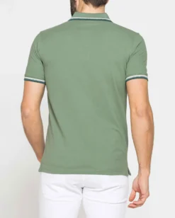 CARRERA - Polo manica corta in piquet verde oliva