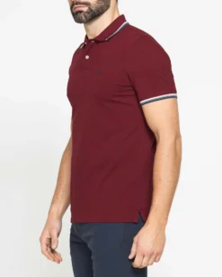 CARRERA - Polo manica corta in piquet bordeaux