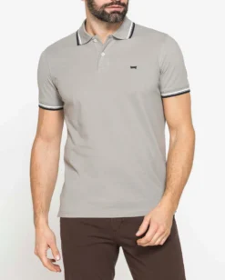 CARRERA - Polo manica corta in piquet grigio chiaro