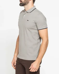 CARRERA - Polo manica corta in piquet grigio chiaro