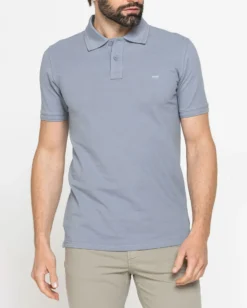 CARRERA - Polo manica corta in piquet elasticizzato blu