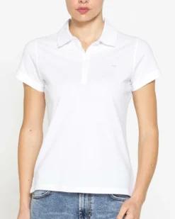 CARRERA - Polo manica corta in tessuto piquet bianco da donna