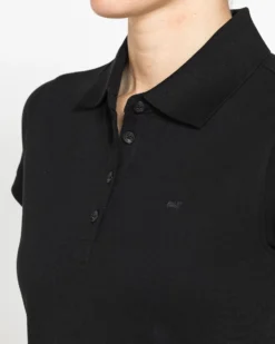 CARRERA - Polo manica corta in tessuto piquet nero da donna