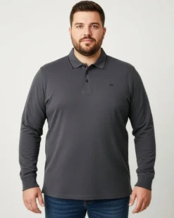 CARRERA - POLO OVER MANICA LUNGA GRIGIO SCURO DA UOMO