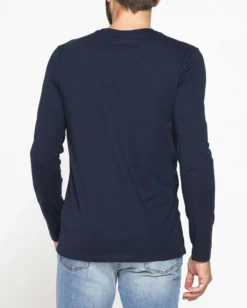 CARRERA - T-SHIRT BLU GIROCOLLO MANICA LUNGA DA UOMO