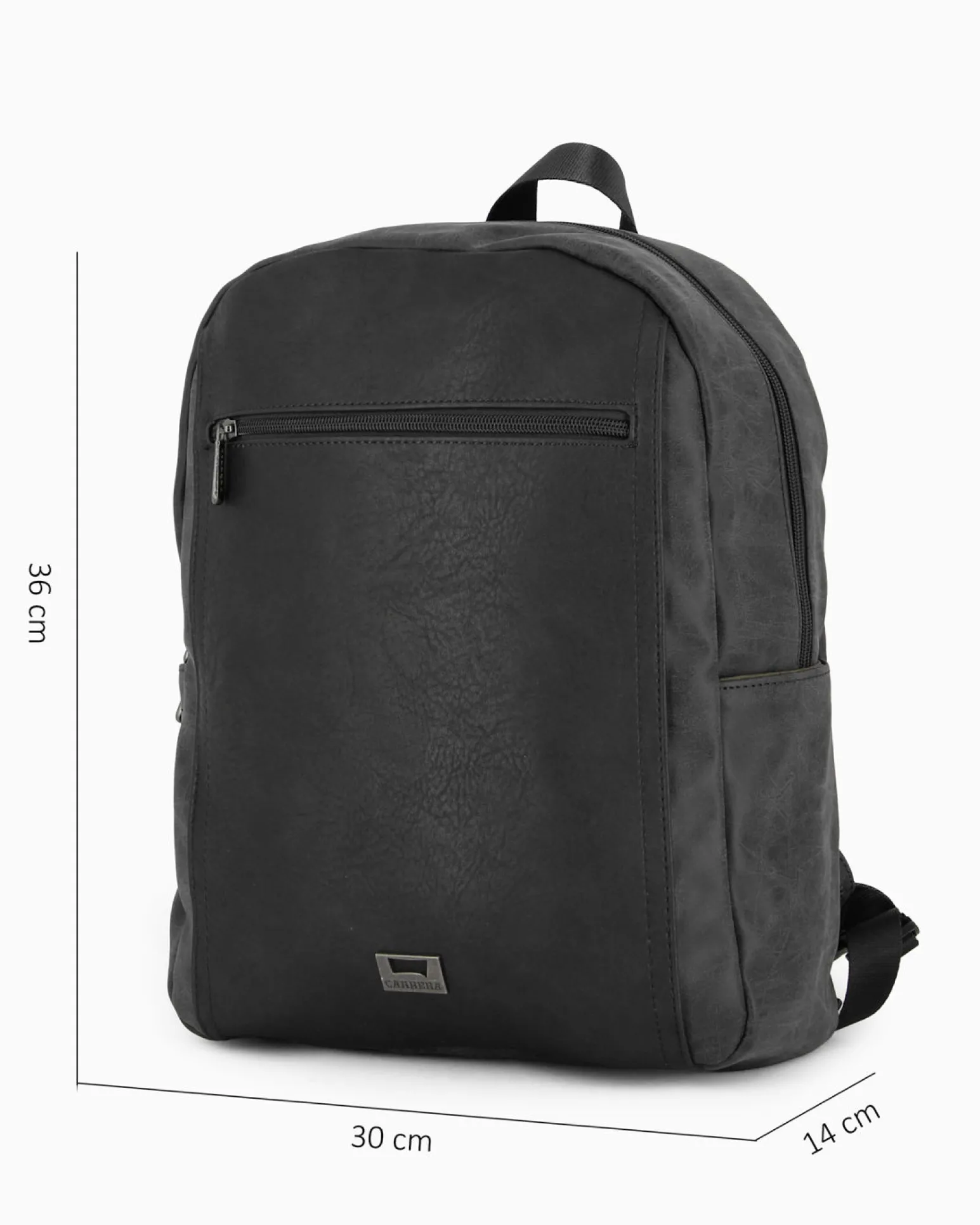 CARRERA - Zaino ufficio nero con due tasche laterali e una tasca frontale