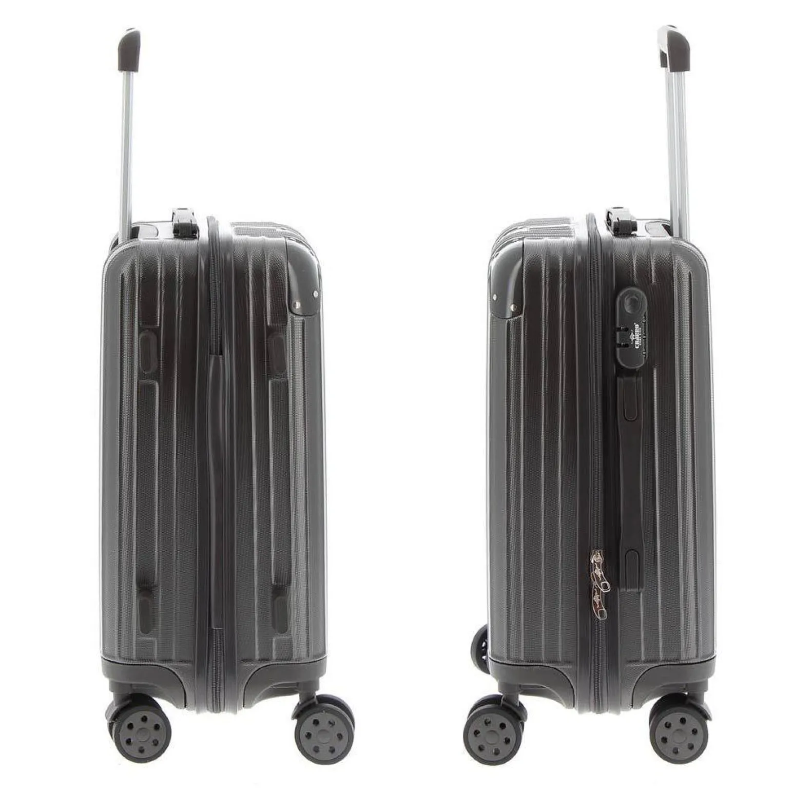 CHARRO- Trolley in ABS a righe verticali con 4 ruote doppie e angoli effetto lucido