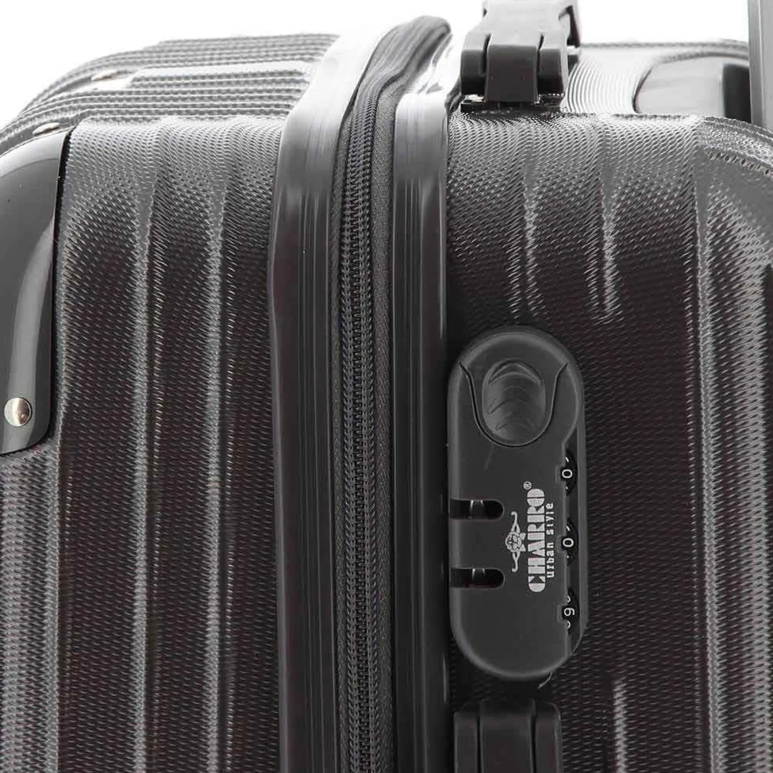CHARRO- Trolley in ABS a righe verticali con 4 ruote doppie e angoli effetto lucido