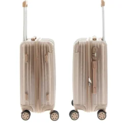CHARRO- Trolley in ABS a righe verticali con 4 ruote doppie e angoli effetto lucido