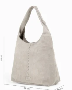 CHESTER POLO ACADEMY - Borsa sacca latte scamosciata in VERA PELLE