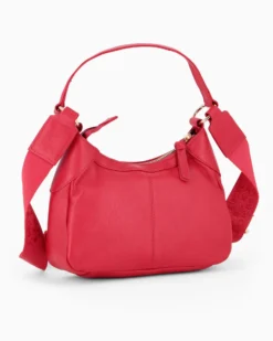 CHESTER POLO ACADEMY - Minibag rossa in VERA PELLE con tracolla nastro loggata