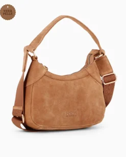 CHESTER POLO ACADEMY - Minibag cuoio scamosciata in VERA PELLE con tracolla nastro loggata