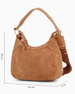 CHESTER POLO ACADEMY - Minibag cuoio scamosciata in VERA PELLE con tracolla nastro loggata