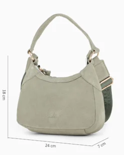 CHESTER POLO ACADEMY - Minibag cielo scamosciata in VERA PELLE con tracolla nastro loggata