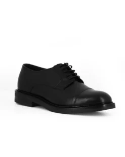 CLASS MAN - Scarpa da uomo nera in VERA PELLE con lacci