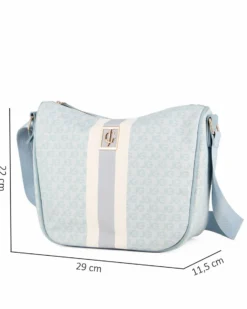 CORTINA POLO STYLE - Bauletto due manici bianco/blu loggato con tre scomparti principali, tracolla removibile