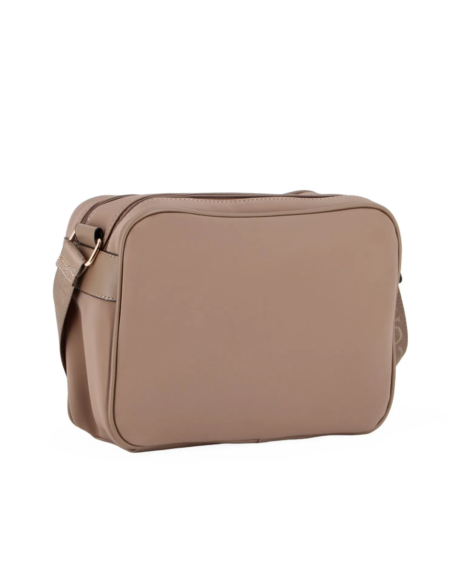 CORTINA POLO STYLE - Borsa a tracolla nocciola con tasca frontale e dettaglio logo pendente
