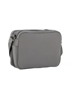 CORTINA POLO STYLE - Borsa a tracolla antracite con tasca frontale e dettaglio logo pendente