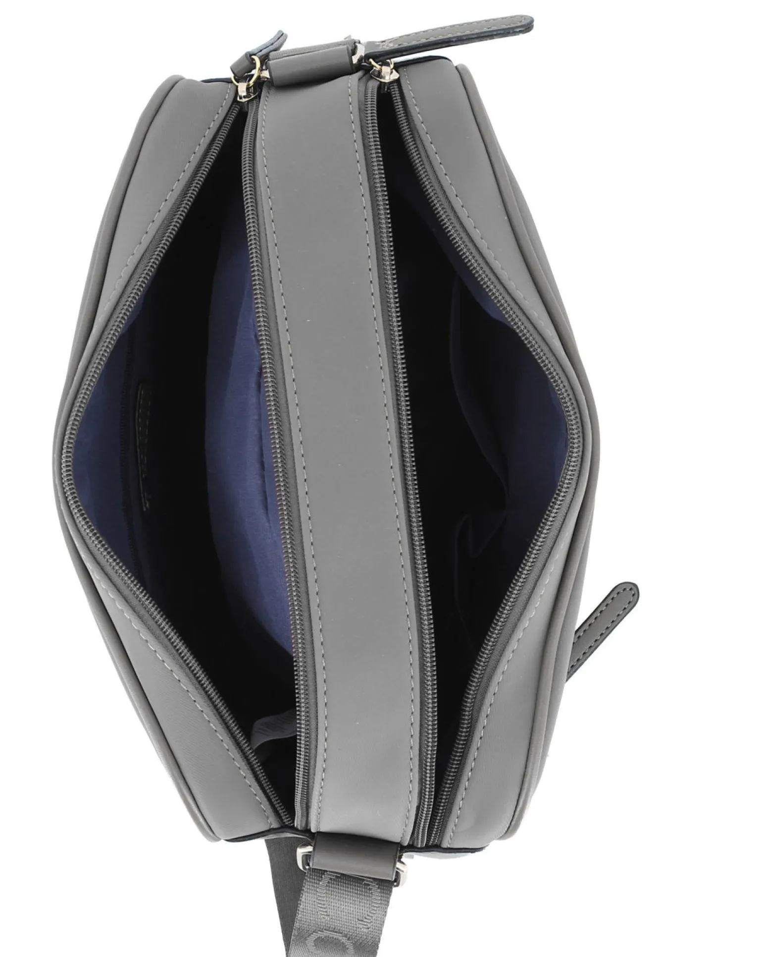 CORTINA POLO STYLE - Borsa a tracolla antracite con tasca frontale e dettaglio logo pendente