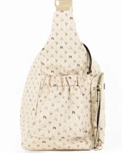 CORTINA POLO STYLE - Borsa beige con tracolla regolabile e tasca frontale