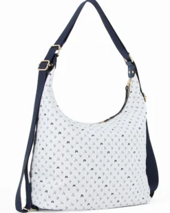 CORTINA POLO STYLE - Borsa bianca e blu con tracolla e manico regolabili e tasca frontale