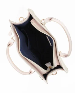 CORTINA POLO STYLE - Borsa due manici burro loggata con tasca frontale, tracolla removibile