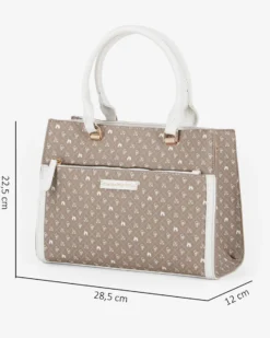 CORTINA POLO STYLE - Borsa due manici nera con tasca frontale con doppia fibbia sulla patta, tracolla removibile