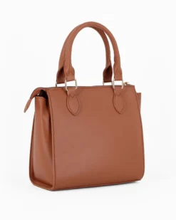 CORTINA POLO STYLE - Borsa due manici cuoio con tasca frontale con doppia fibbia sulla patta, tracolla removibile
