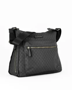 CORTINA POLO STYLE - Borsa nera loggata con tasca frontale e cerniera ad espansione