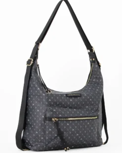 CORTINA POLO STYLE - Borsa nera con tracolla e manico regolabili e tasca frontale